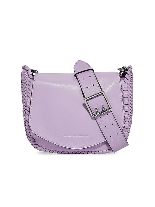Women's All For Love Leather Saddle Crossbody Bag - Lavender