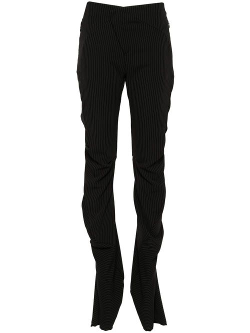 Pinstripe draped flared trousers - BLACK PINSTRIPE