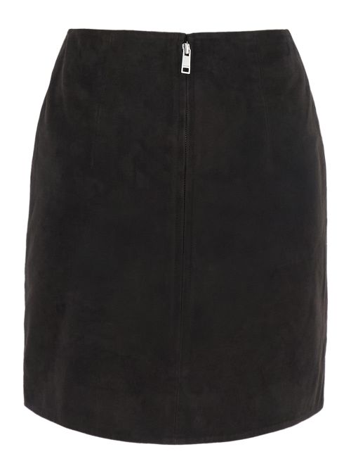 Suede Miniskirt — Black