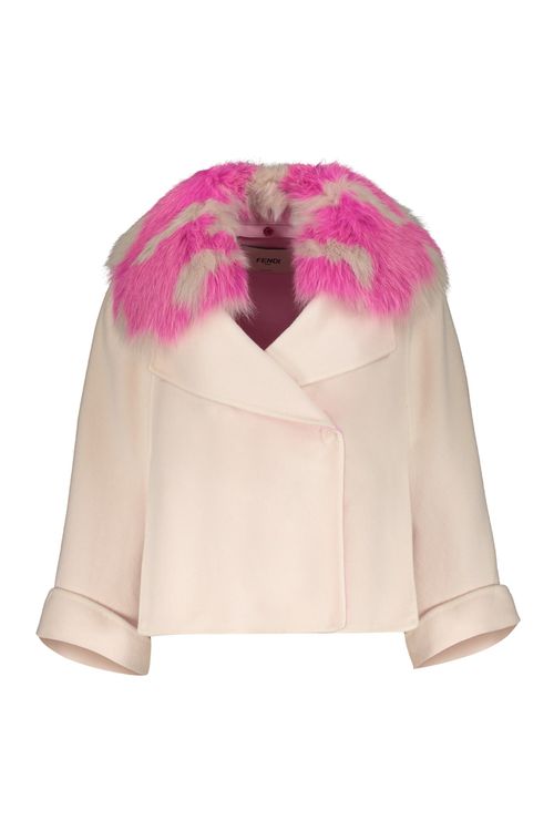 Fur Collar Cashmere Cape-coat