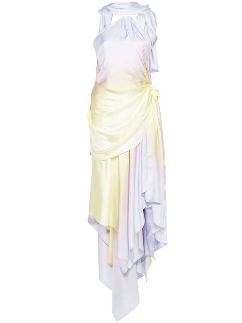 Harmony asymmetric midi dress - Yellow