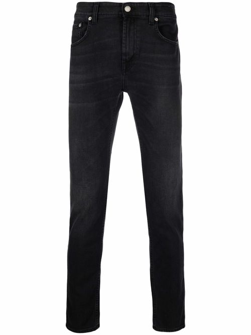 Dark-wash slim-cut jeans - Black