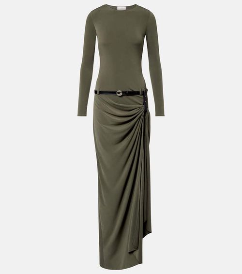 Suspended draped jersey gown