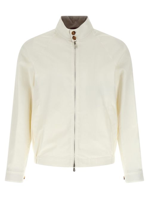 Water-Repellent Cotton Gabardine Jacket — White