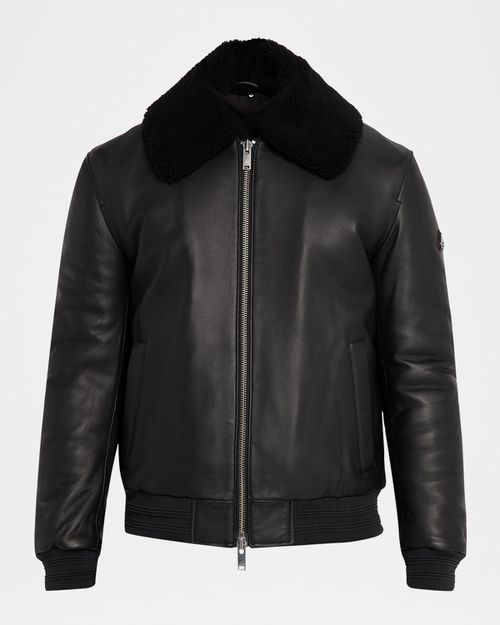 Men's Toba Bomber Jacket with Shearling Collar