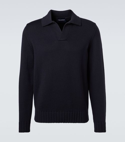 Wool polo sweater