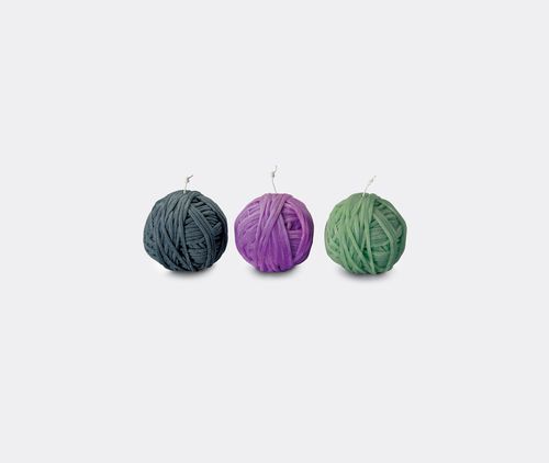 'gomitolo' Multicolour Candles, Set Of Three