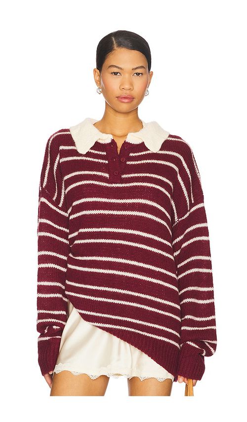LIONESS Rising Sun Jersey in Burgundy. -  S-M also in