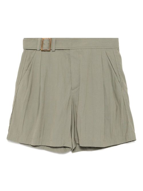 Recto Wrinkle Detail Belted shorts - Green