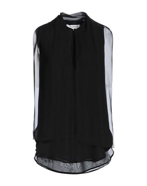 Max Mara Woman Top Black Size 6 Silk