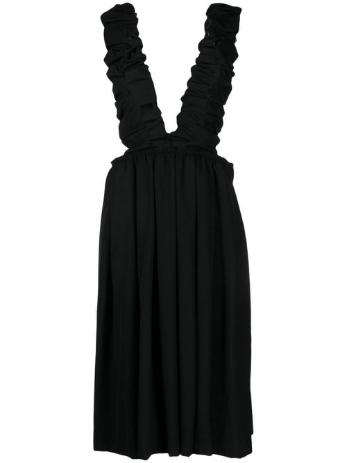 Dungarees-style midi dress - Black