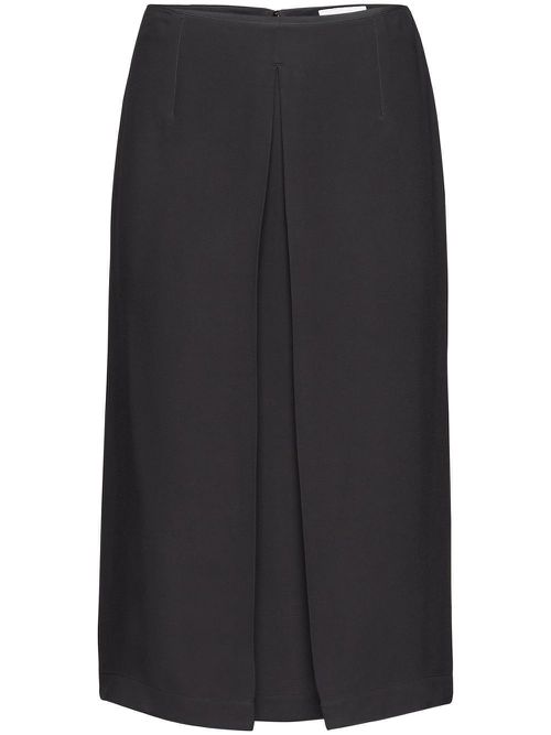 Pleat-detail midi skirt - Black
