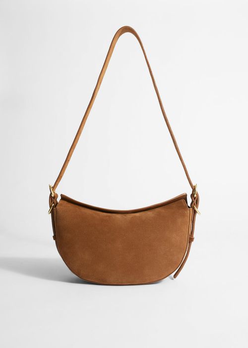 Suede Shoulder Bag - Beige