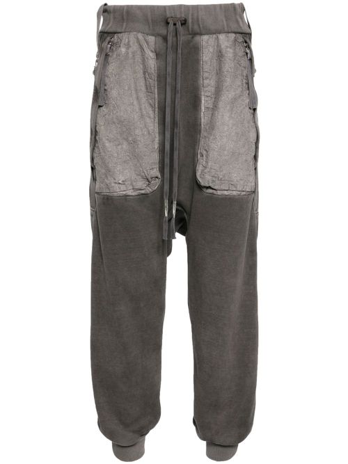 Deconstructed cotton track pants - Grey