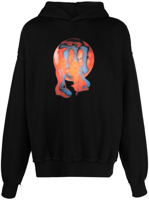 She Is My Weakness graphic-print hoodie - Black