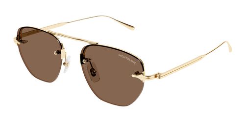 Montblanc MB0404S Asian Fit 002 Men's Sunglasses Gold Size 52