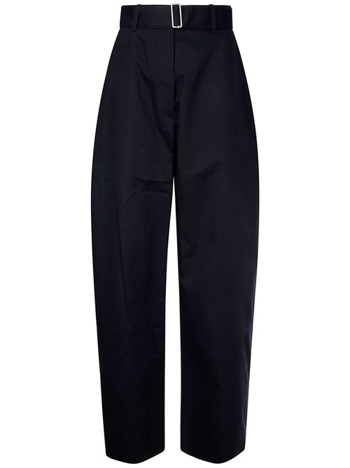 Round Leg Cotton Trousers — Black