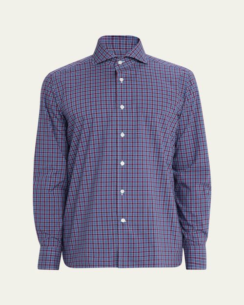 Men's Cotton Petite Plaid Classic-Fit Sport Shirt