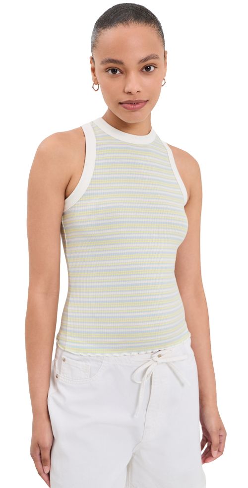 Astra Racerback Tank Lemon Stripe