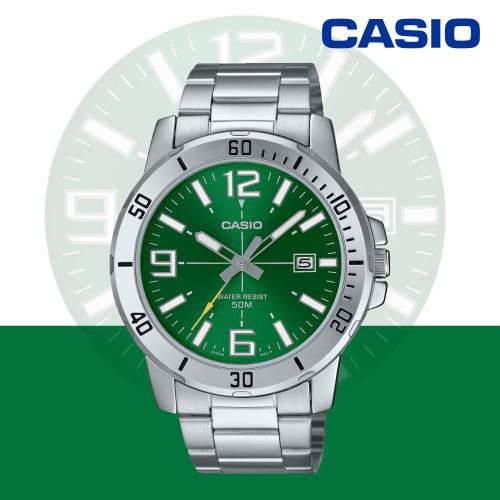 Casio 백화점AS 카시오 MTP-VD01D-3B 다이버 방수 아날로그 남성 메탈 손목시계 지코스모 공식수입