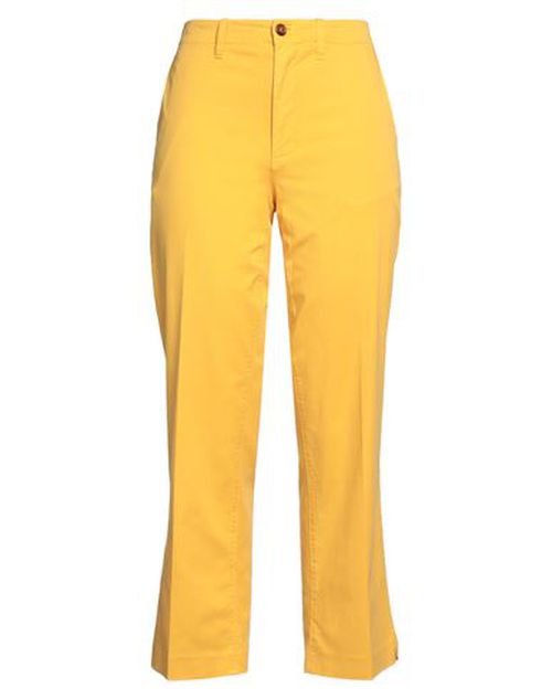 Kiltie Woman Pants Yellow Size 10 Cotton, Tencel, Elastane