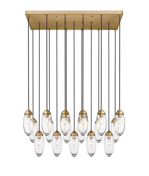 Rubbed Brass Linear Chandelier from the Arden Collection