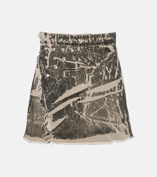 Sisysnap distressed denim miniskirt