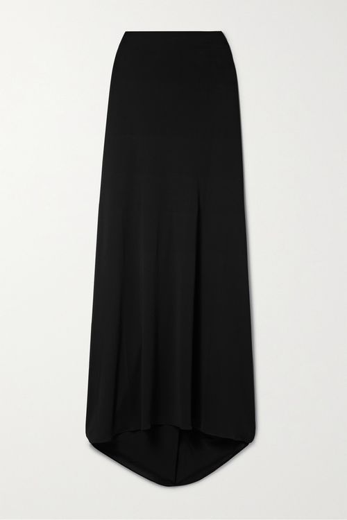 Donna Draped Stretch-jersey Maxi Skirt - Black