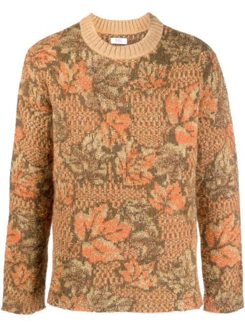 Autumn leaves print jumper - Gold