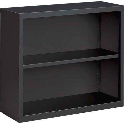 Fortress Series Bookcase - 34.5" x 12.6"30" - 2 Shelve(s) - Material: Steel - Finish: Charcoal, Powder Coated - Adjustable Shelf, Welded, Durable
