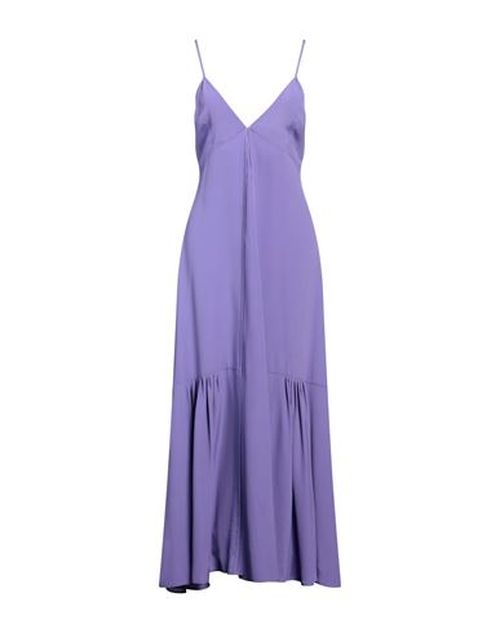Woman Maxi dress Purple Size 6 Acetate, Silk