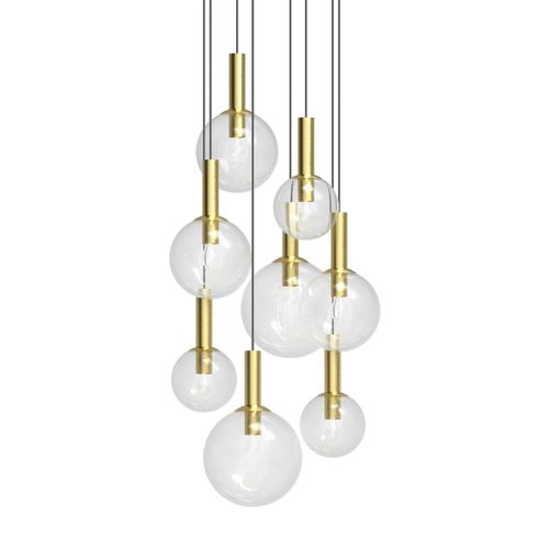 Satin Brass Pendant from the Bubbles Collection