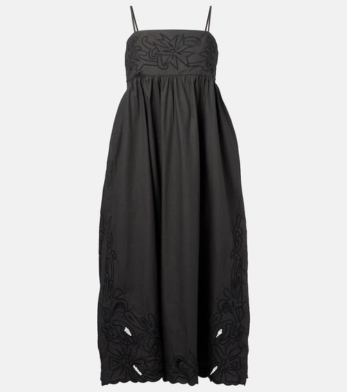 Floral embroidered cotton minidress
