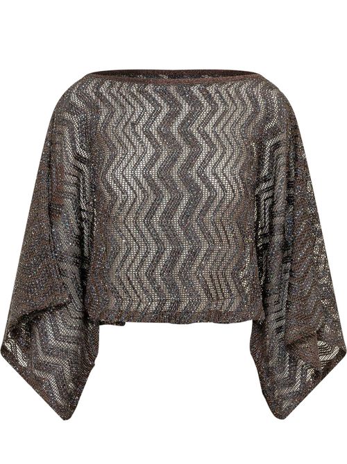Short Sleeved Metallic Knit Top