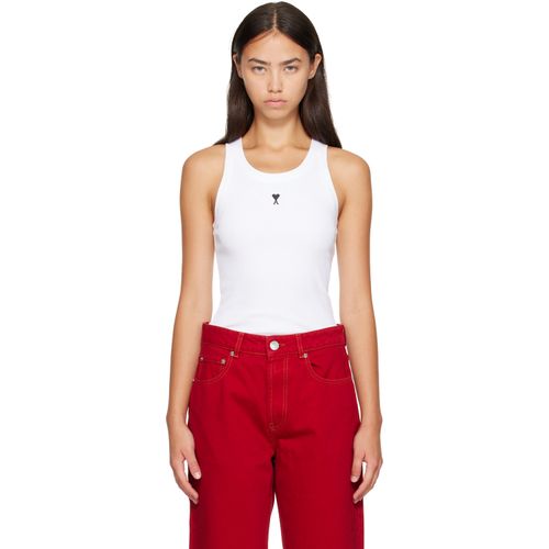 White Cotton Ami De Coeur Tank Top