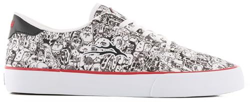 Lakai Manchester Mens Skate Shoes – White Suede Navy Perf Low-Top Skateboard Sneakers for Men –