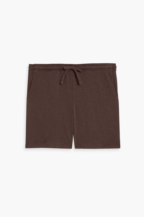 French cotton-terry drawstring shorts - Brown - S