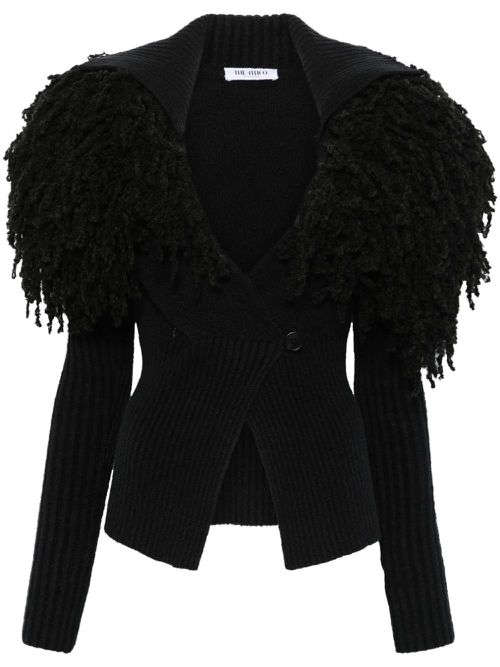 Fringe-detail cardigan - Black