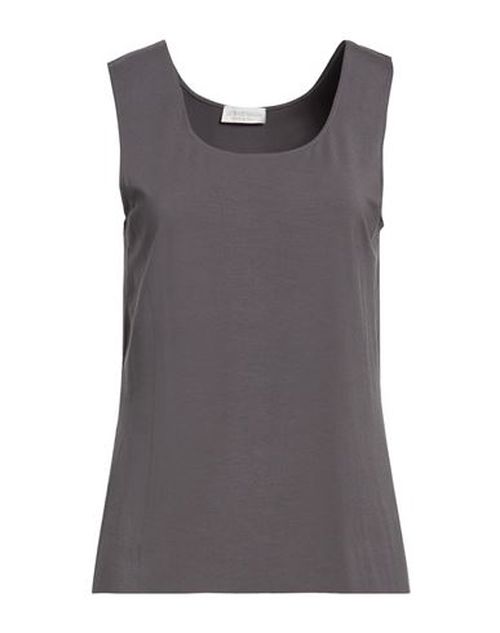 Woman Tank top Charcoal Size L Viscose, Elastane