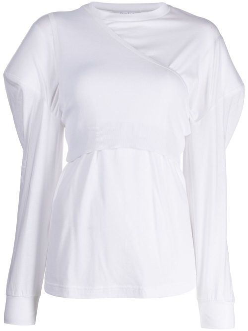 Knitted-layer cotton jersey - White