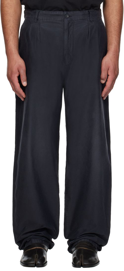 Black Unbrushed Moleskin Trousers
