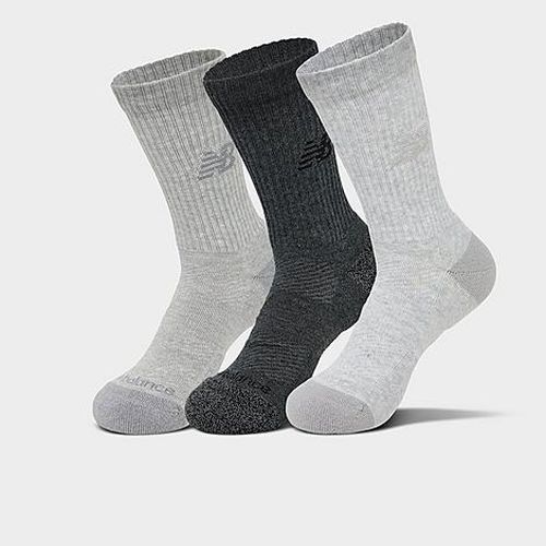 Active Lifestyle Striped Crew Socks (3-Pack) in Grey/Multi