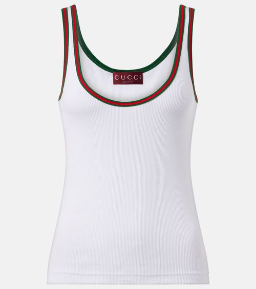 Gucci Ribbed-knit cotton tank top