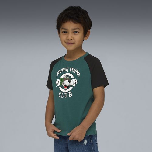 Super PUMA Little Kids' Graphic T-Shirt in Green