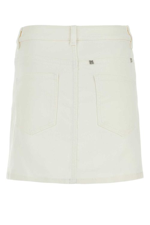 White Denim Mini Skirt