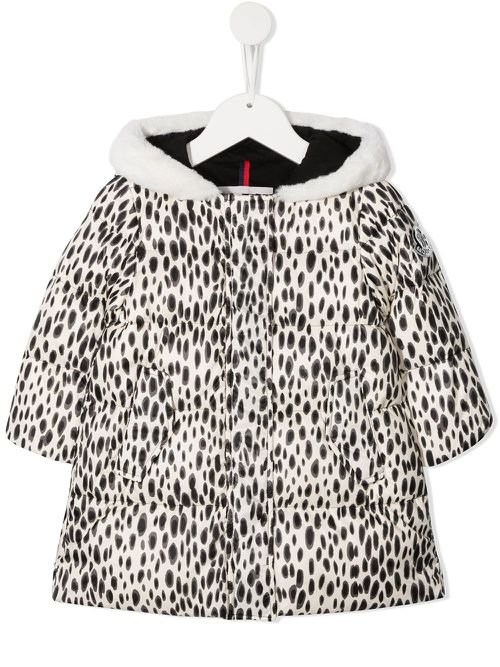 Dalmatian spot-print padded jacket - White