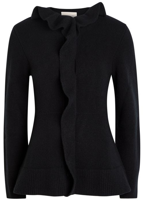 Ruffled Wool Cardigan