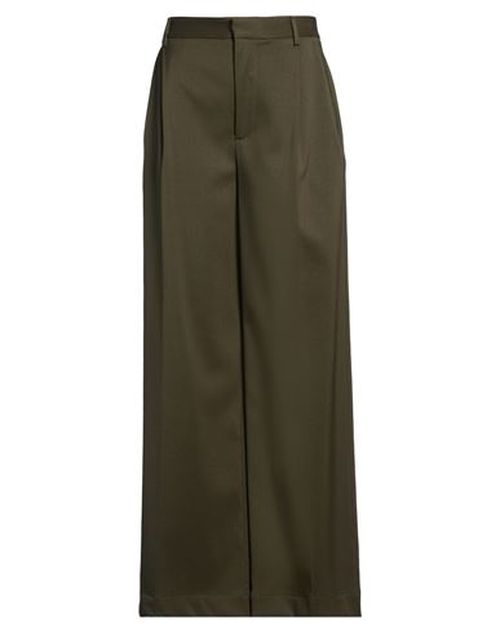 Woman Pants Military green Size 2 Wool, Elastane