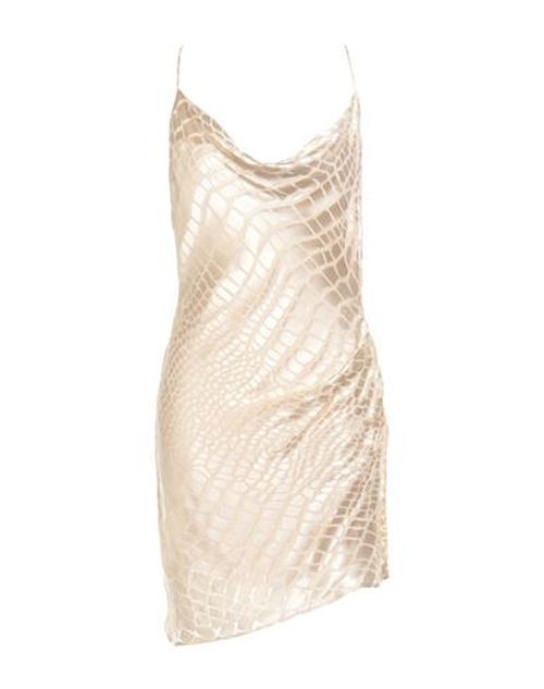 Woman Mini dress Beige Size 2 Viscose, Silk