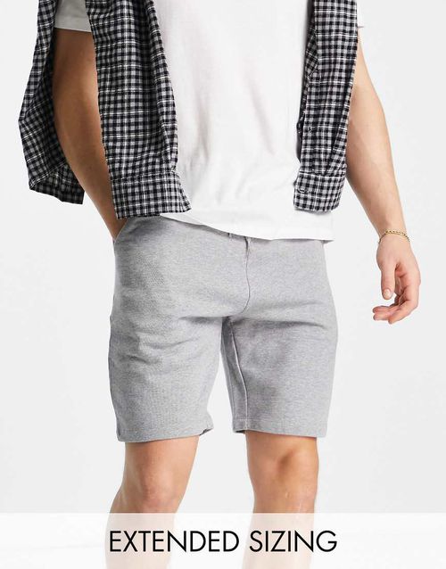 Slim shorts in grey marl-Gray